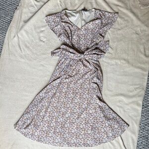 Nursing Queen Floral Maxi Nursing Dress - Cream and Brown